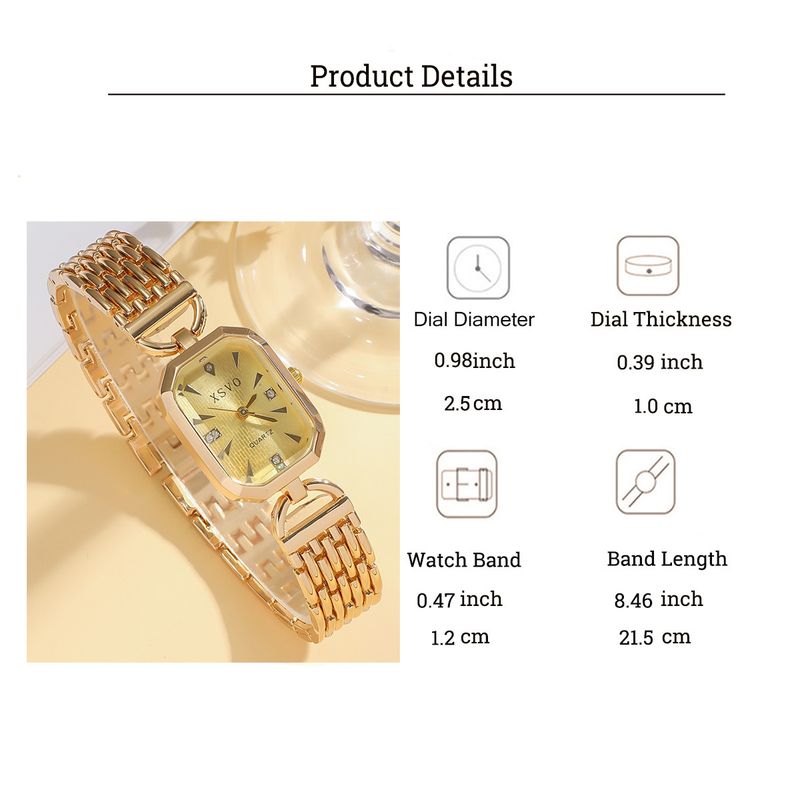 XSVO Luxurious Texture Square Dial With Exquisite Multi-style Bracelet Combination Set 5pcs/set_voghion.com