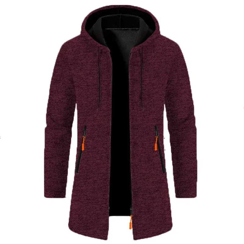 Nuovo maglione con cappuccio a maniche lunghe da uomo per uomo, felpe con cerniera, oversize, streetwear, caldo, tinta unita, giacca autunnale con cappuccio da uomo_voghion.com