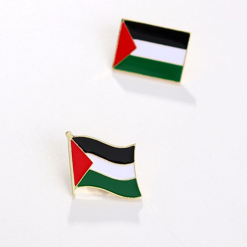 Yamaler Palestine Brooch Palestine National Flag Color Matching Smooth Polished Anti-slip Wear-resistant Corruption Resistant_voghion.com