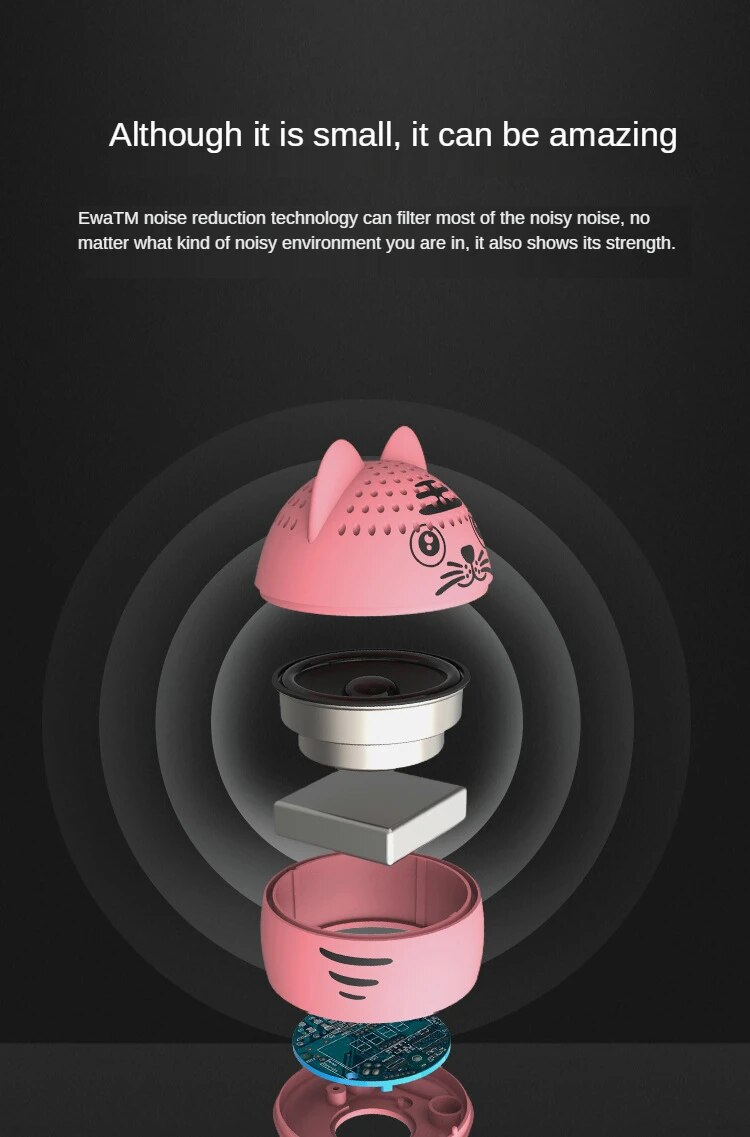 Mini Wireless Bass Bear Vibrato Network Celebrity Pet Söta djur Tecknad Bärbar Bluetooth-högtalare_voghion.com