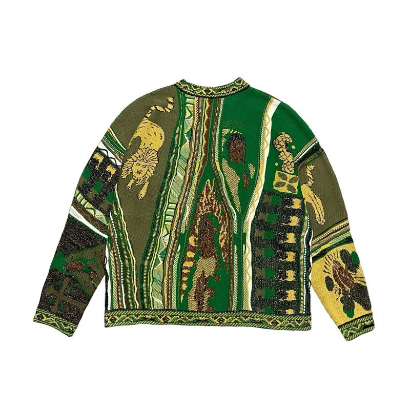 Maglione girocollo lavorato a maglia in stile etnico a contrasto vintage, con ritratto, in jacquard, taglia grande_voghion.com