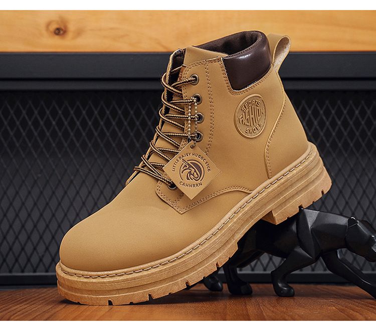Herbst neue atmungsaktive High-Top-Martin-Stiefel für Herren im britischen Stil, Arbeitsschuhe, kurze Stiefel mit dicker Sohle, Freizeitschuhe_voghion.com