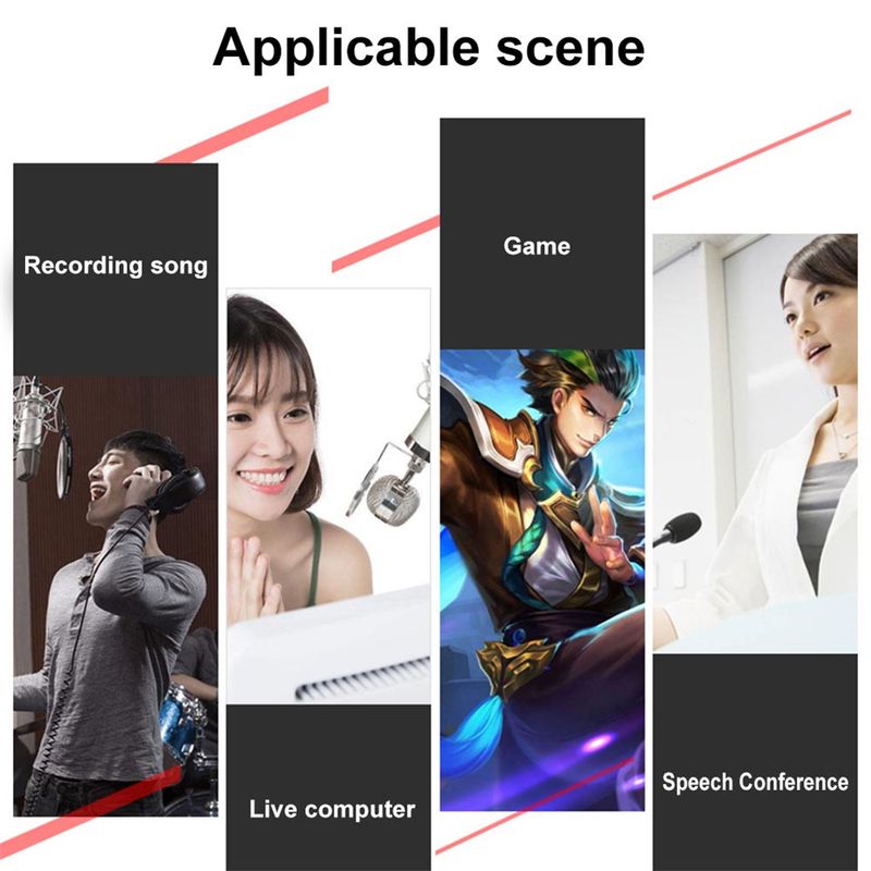 Micrófono de capacitancia de anclaje profesional Conexión inalámbrica Bluetooth para PC Karaoke Transmisión en vivo Grabación en estudio_voghion.com