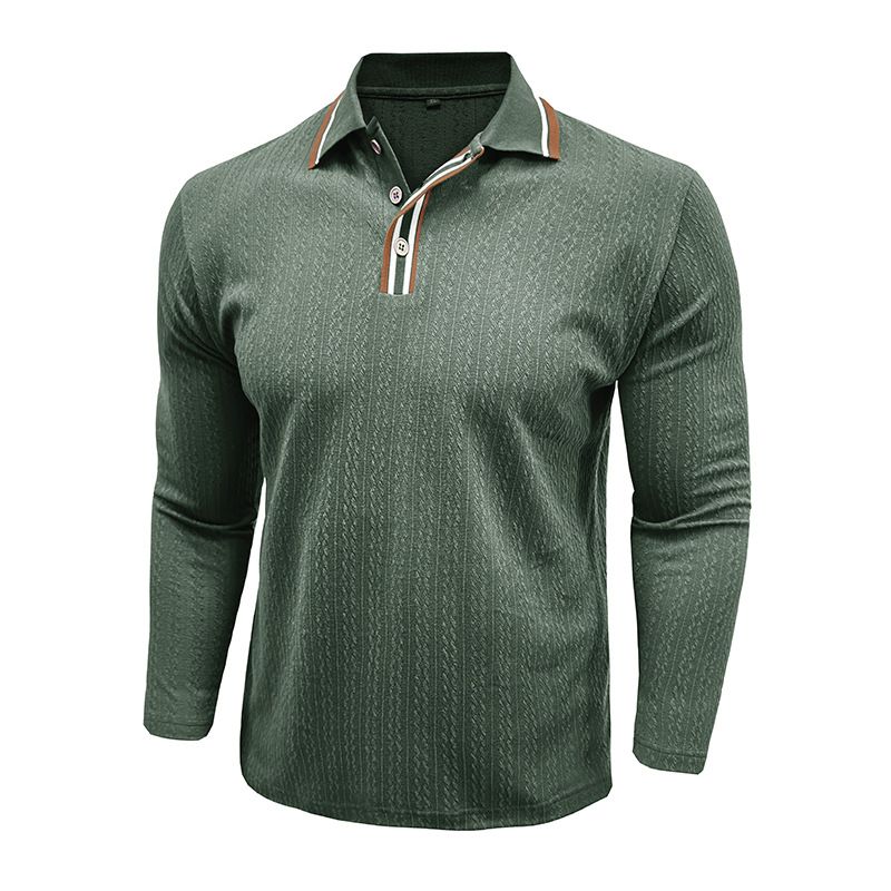 Polo da uomo a maniche lunghe in lana per l'autunno e l'inverno_voghion.com