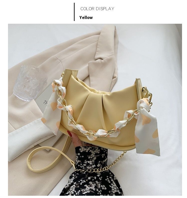 2024 Nuova borsa a tracolla in morbida pelle con texture, da donna, edizione coreana, con tracolla a forma di nuvola, stile occidentale e per il tempo libero_voghion.com