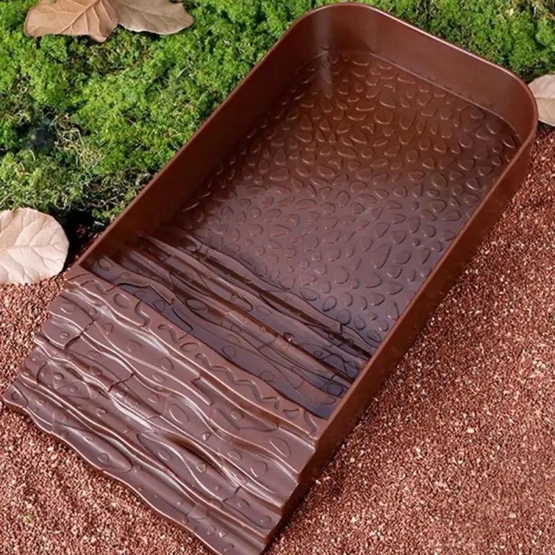 Reptile Slope Water Bowl And Plate Reptile Bath Pool Feeding Plate Slope Aquarium Decoration Gecko Snake Turtle Lizard Bath_voghion.com