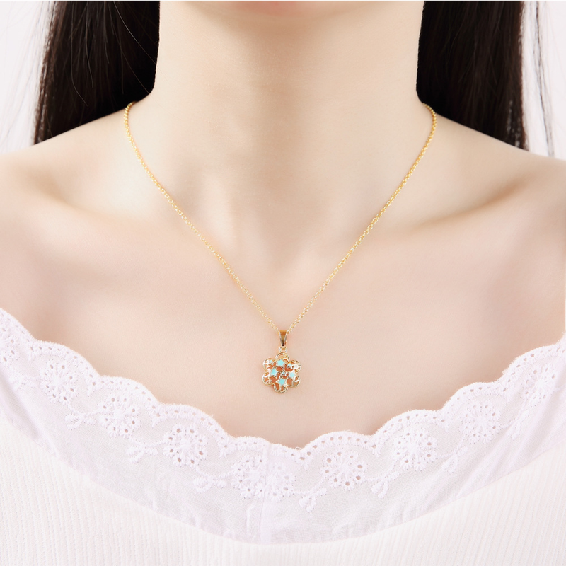 Collana con pendente a forma di fiore in argento Sterling VENUS per le donne, regalo per feste, anniversari, gioielli di moda per matrimoni_voghion.com