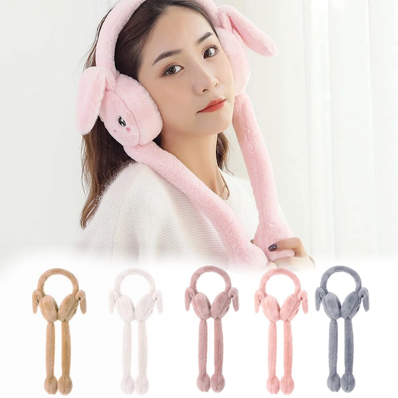 1Pcs Neue Dame Flauschigen Herbst Und Winter Nette Warme Bewegen Die Airbag Kaninchen Ohren Kalten Ohrenschützer, weiche Ohrenschützer Täglichen Verschleiß_voghion.com