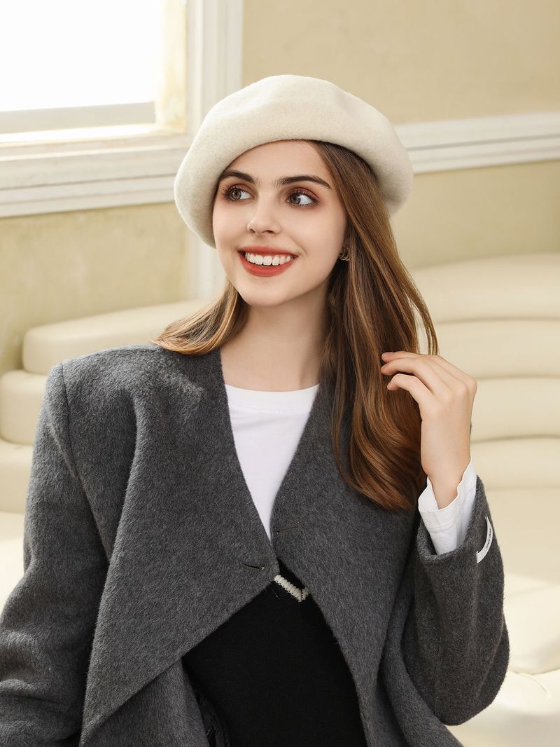 Unisex Vintage art elegant temperament with fashion big head around the face of the small beret_voghion.com