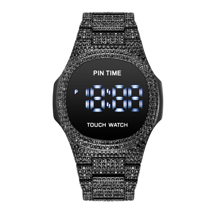 Luxuriöse, minimalistische Digitaluhr für Herren mit Diamantakzenten – wasserdichte Quarzuhr für Business und Freizeit – Roségold, Silber, Gold, Schwarz_voghion.com