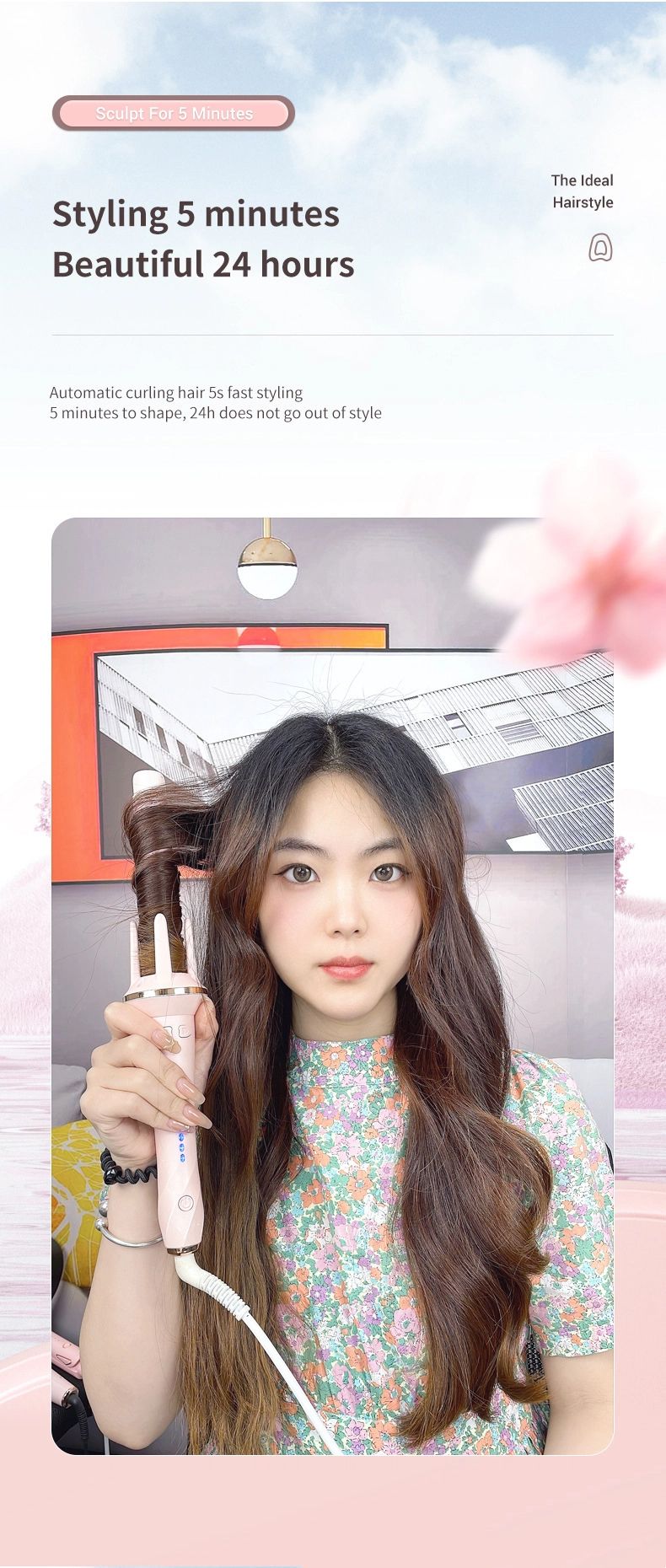 Hot Selling Fully Automatic 28mm Automatic Curling Iron, Female Lazy Curls With Negative Ion Perm, Big Curls And Waves Without Damaging Hair_voghion.com