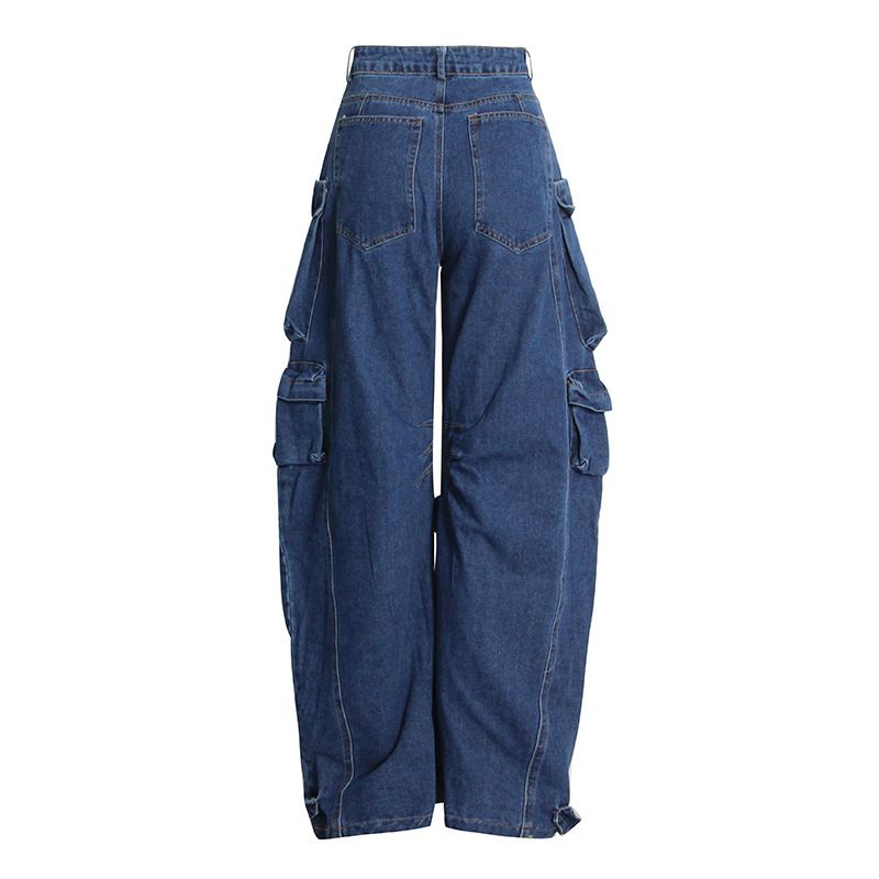 Ženska odjećaStil Višenamjenske svestrane traperice širokih nogavica Novi modni kombinezoni Hip Hop Super Cool serija hlača za žene_voghion.com