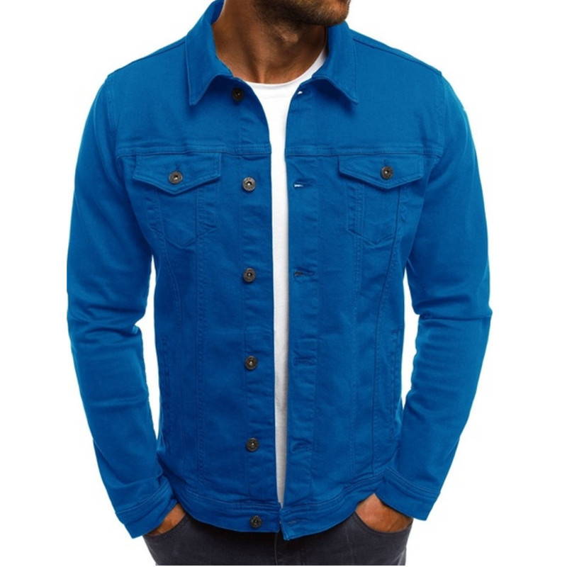 Men's Casual Solid Color Jacket Cardigan Button Cargo Jacket_voghion.com