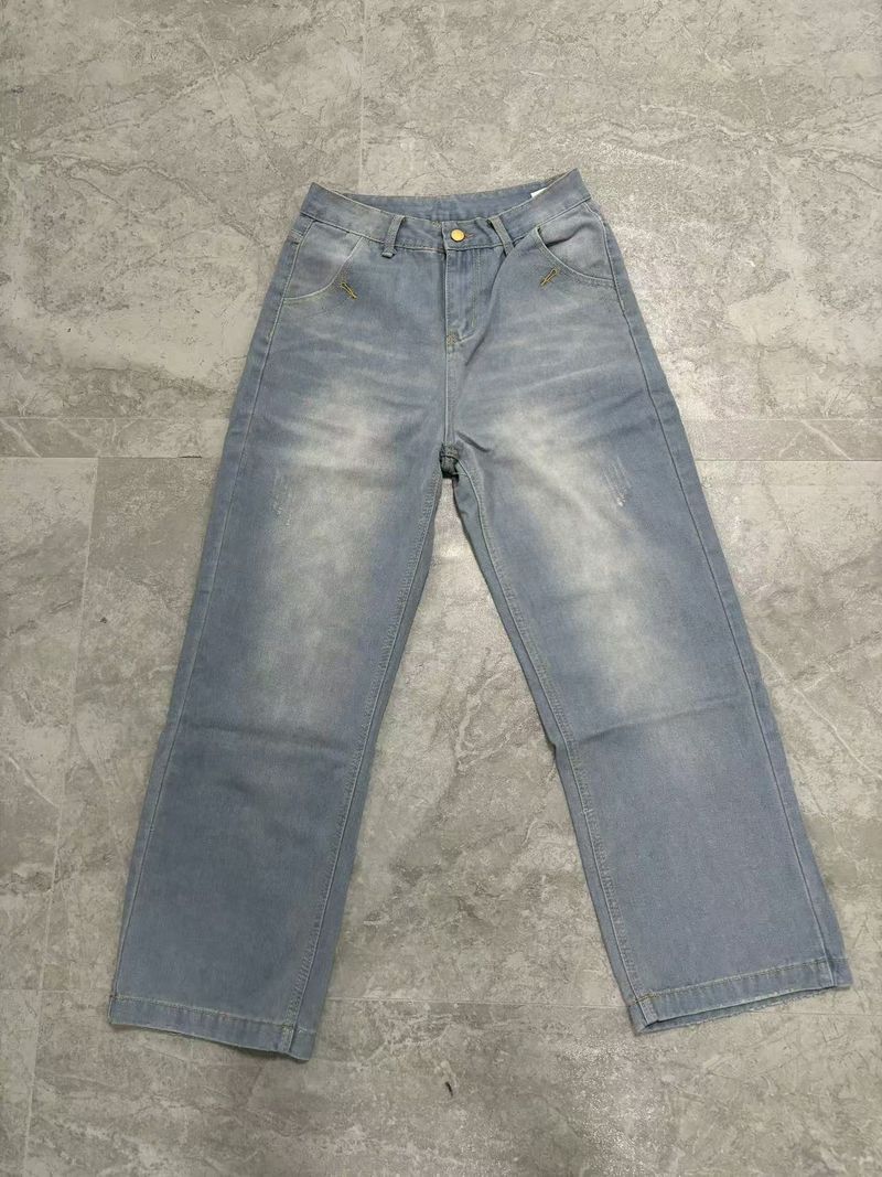 Vêtements pour femmes Pantalons larges droits décontractés à la mode rétro pour femmes Jeans populaires pour femmes_voghion.com