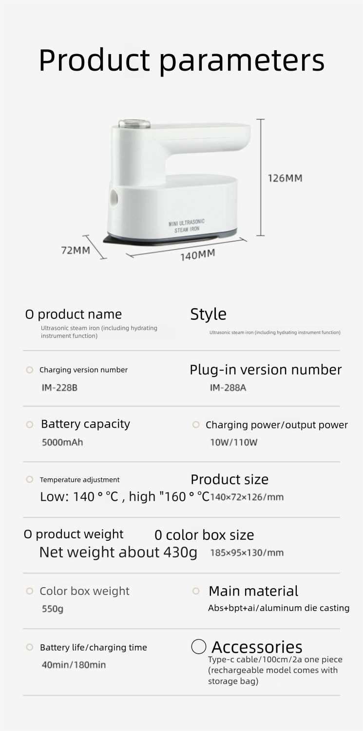 Wireless Ironing Machine Portable Household Steam Garment Steamer Student Dormitory Low Power Iron Rechargeable Dry And_voghion.com