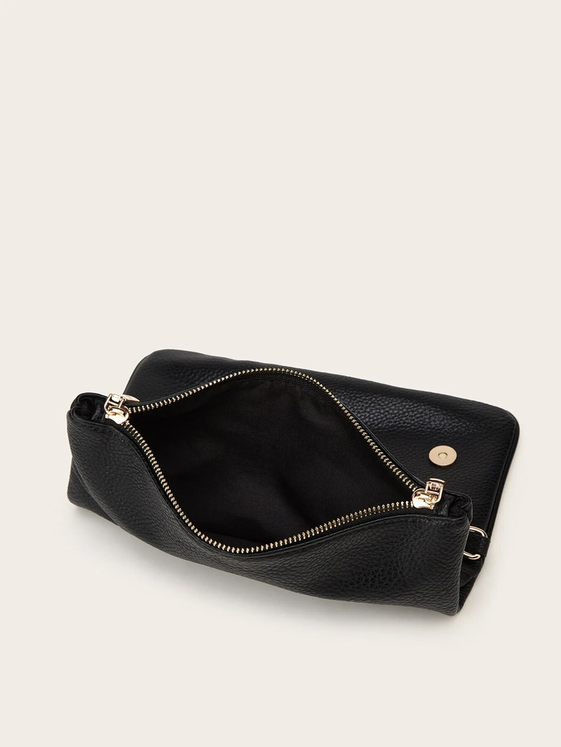Tracolla in pelle di design per donna Borsa a tracolla con ala Decorazione Due catene Cinghie Borse con patta Cerniera_voghion.com