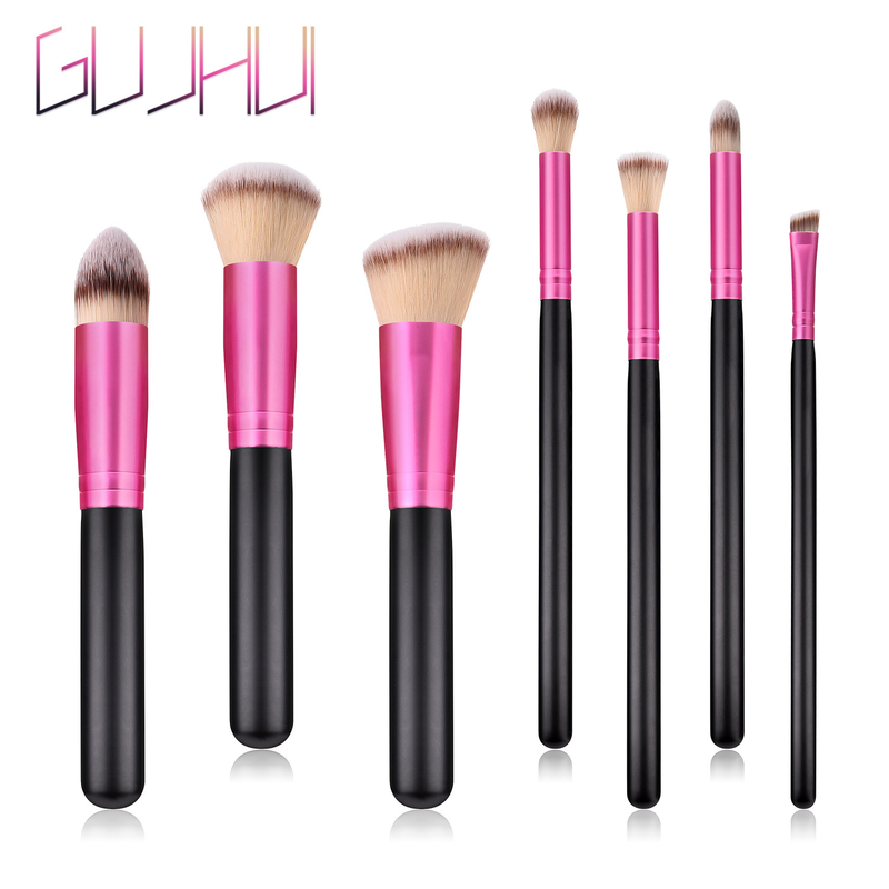 7 Make-up-Pinsel, lila Tube, Rougepinsel, Lidschattenpinsel-Set, Pinselspitze GUJHUI_voghion.com