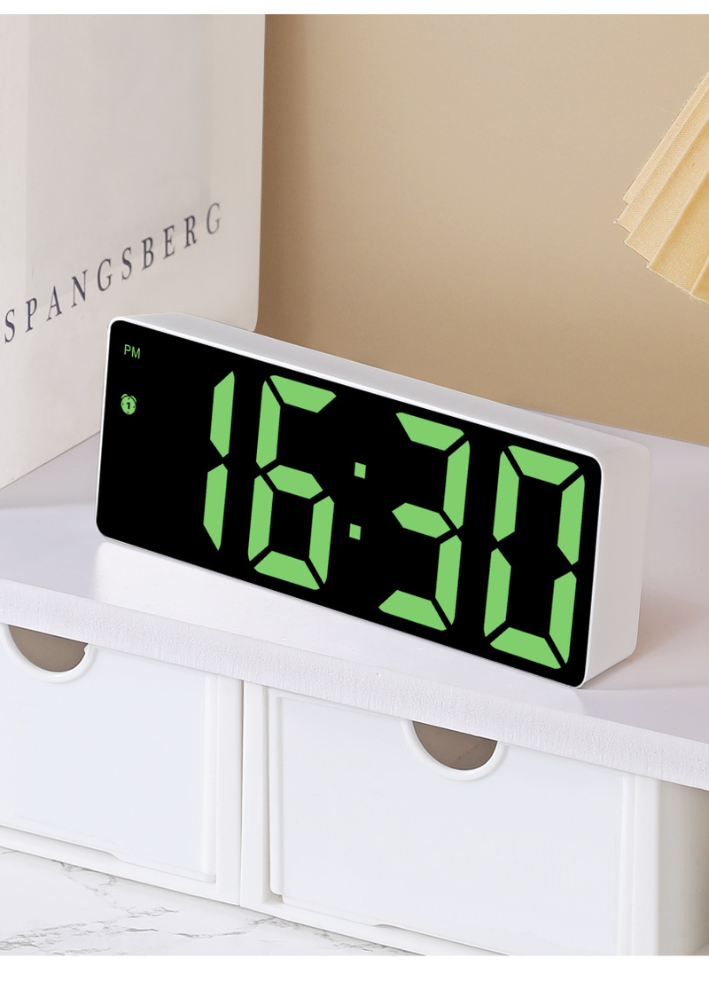 Spiegel Alarm Desktop Stille Smart Zeit Display Schlafzimmer Digitale Elektronische Uhr Ornament_voghion.com