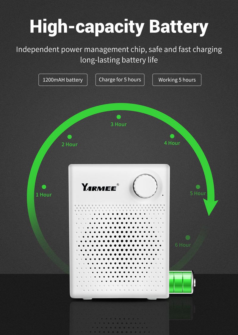 YARMEE Megafon Tragbare Bluetooth Stëmmverstärker USB Lautsprecher Professionelle Mikrofon fir Enseignanten Instrukter Tour_voghion.com