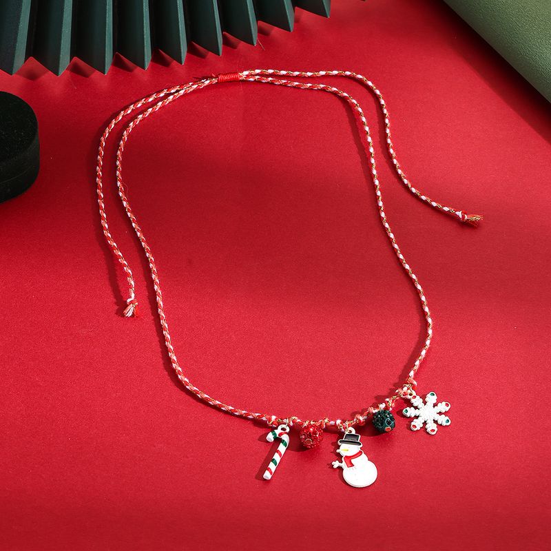 Set di collane natalizie a strati - Collane di perline festive con Babbo Natale, calza della Befana, ciondoli a forma di albero, gioielli natalizi in oro rosso verde per donna, parte delle feste_voghion.com