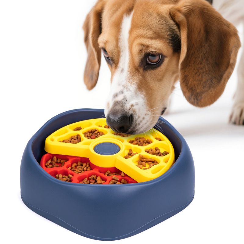 New Pet Feeder Bowl Dish Rotating Plate Puzzle Boredom Relief Slow Eating Training Dog Foraging Toy_voghion.com