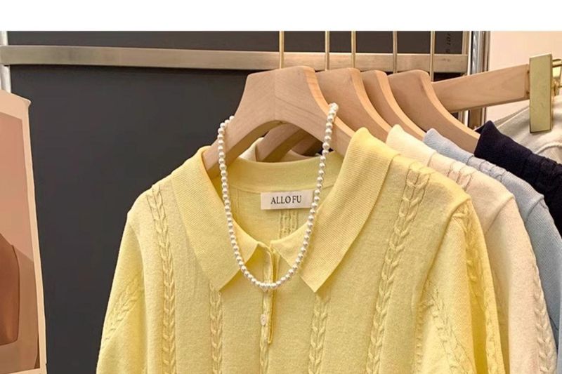 Women's Clothing Summer Ice Silk Short Sleeved Knitted Sweater For Women New Bow Embroidery Lapel Polo Shirt Chic Top_voghion.com