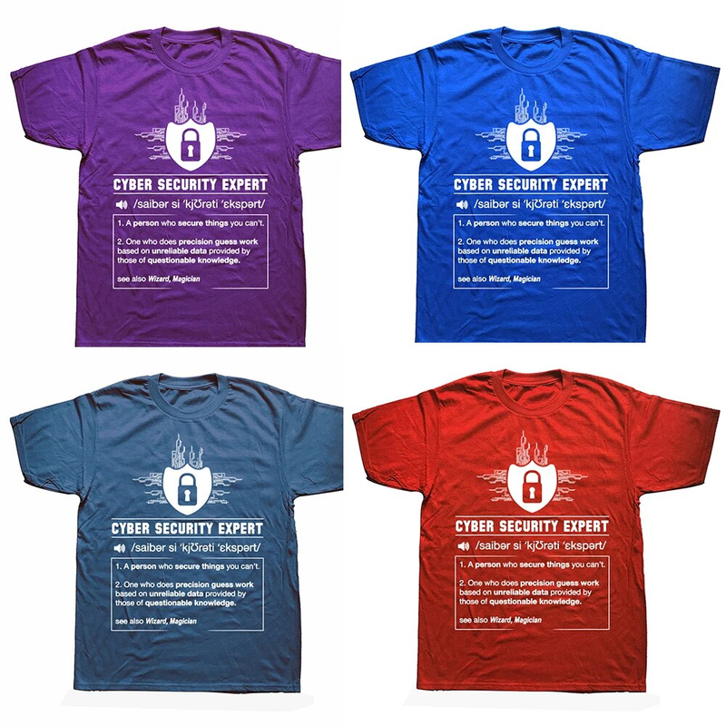 Funny Cyber Security Definition Programmer T Shirts Graphic Cotton Streetwear Short Sleeve O-Neck Haruku Cybersecurity_voghion.com