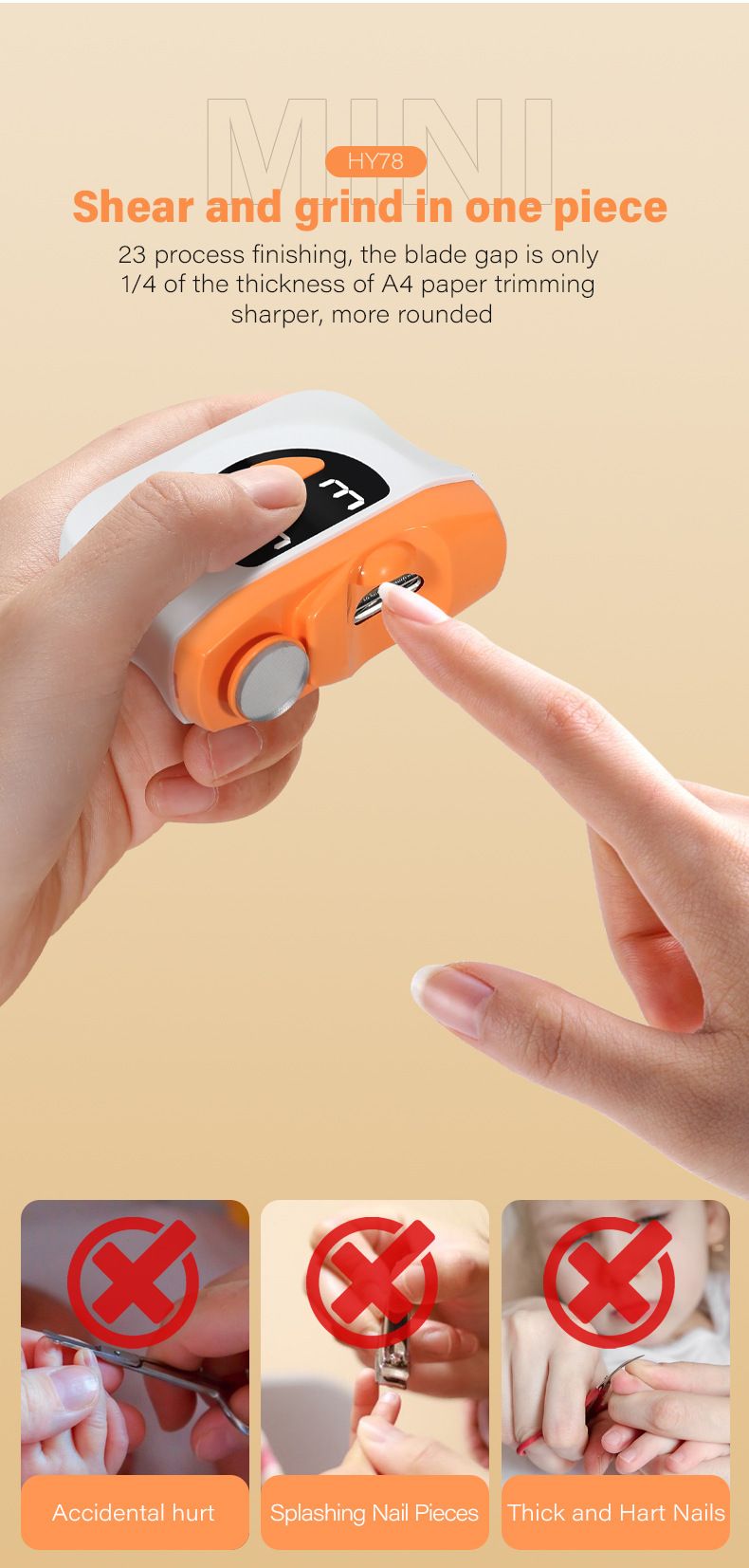 Tagliaunghie elettrico completamente automatico per mani e piedi, smerigliatrice a doppio uso per anziani e bambini, di vendita transfrontaliera_voghion.com