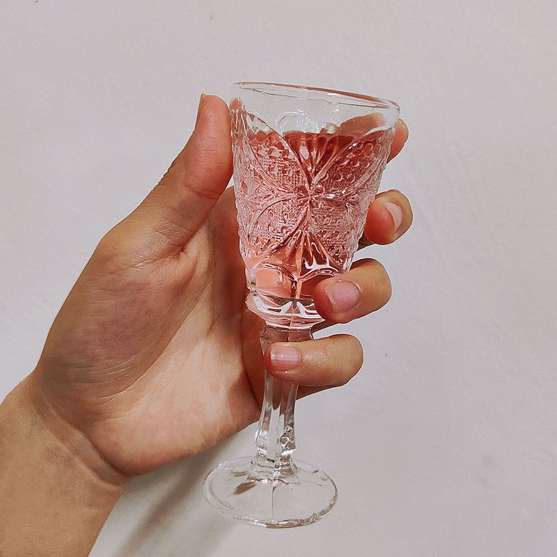 Goblet Ins Cocktail Simple White Red Wine Cup Cold Drink Embossed Liquor Champagne Glass_voghion.com