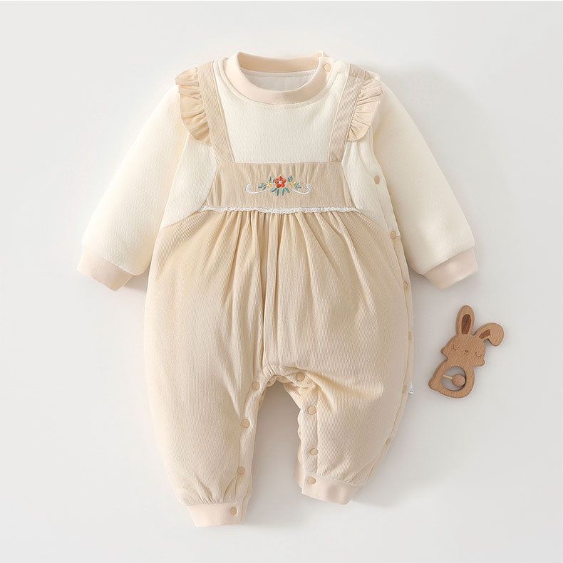 Babykleidung mit kleinem Blumenmuster, Neugeborenen-Body aus 120 g Baumwolle, Baby-Kletterkleidung, Baby-Mönchskleidung, Ha-Kleidung_voghion.com