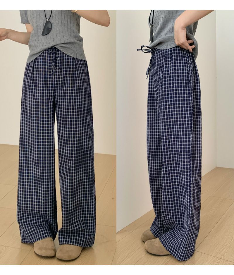 Lazy Style High Waist Wide Leg Pants Damen Sommer - Fließende Loungehose mit geradem Bein und elastischer Taille, lässige Palazzo-Hose_voghion.com