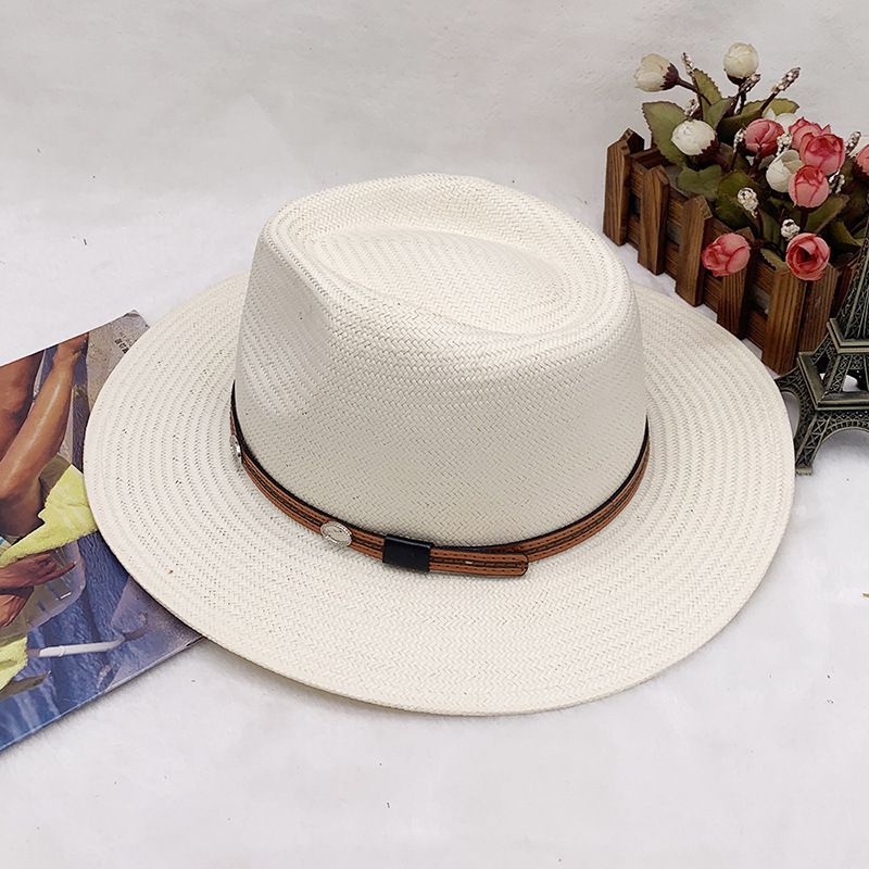 nuovo cappello da spiaggia parasole da uomo e da donna estivo da viaggio protezione solare cappello da cowboy occidentale cappello di paglia_voghion.com