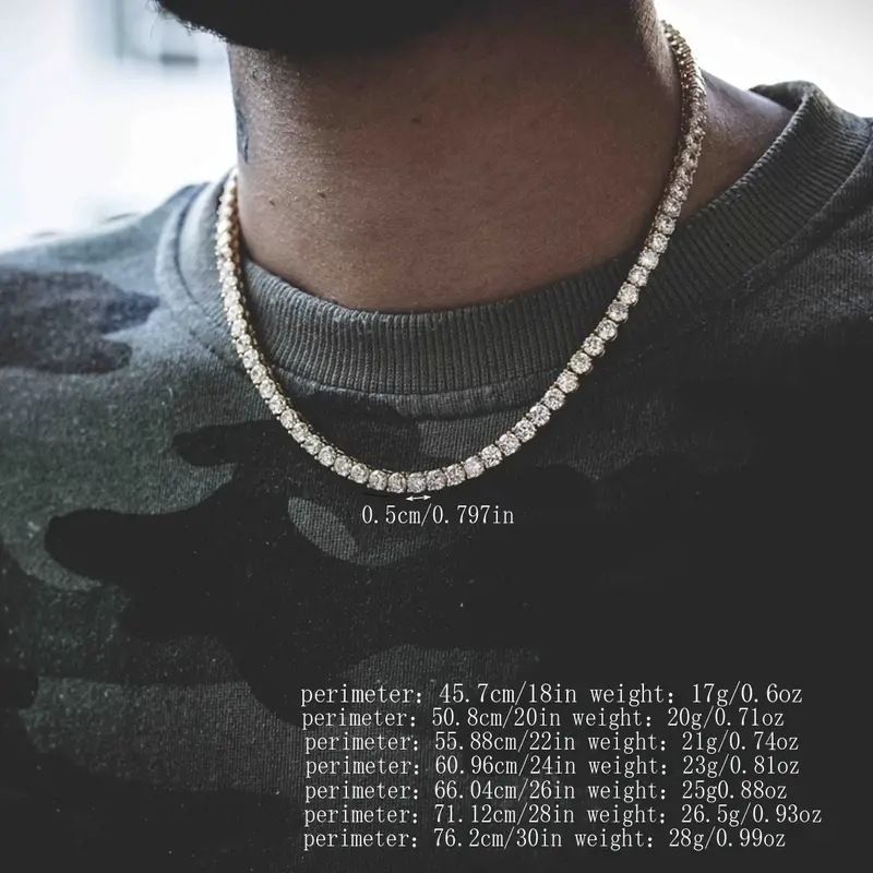 Nauji hip hop teniso grandinės asmenybės gatvės karoliai vyriški aksesuarai saugos sagtis High street papuošalai_voghion.com