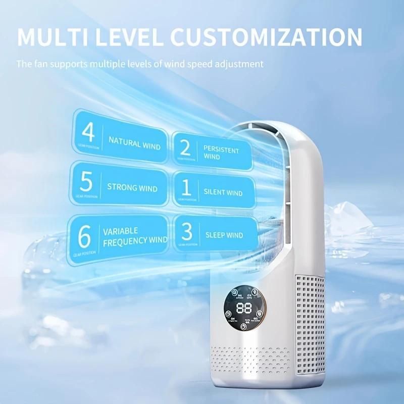 3-in-1 USB Bladeless Fan High-efficiency Cooling Cooler With 6 Wind Speeds Timing Night Light Humidifier For Home Office Dormitory_voghion.com