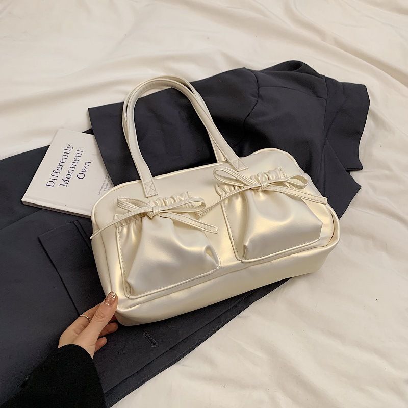 Silver Commuting Large Capacity Tote For Women 2025 New Model Shoulder Underarm Handheld Pillow Bag_voghion.com