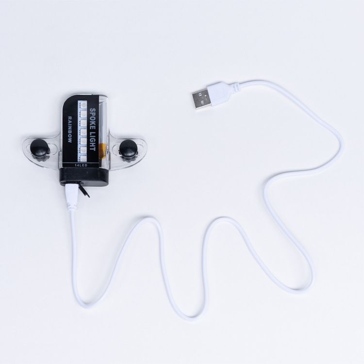 L02C USB Rechargeable Spoke Bicycle Warning Light/Mountain Bike Colorful Tail Children's Night Riding Light_voghion.com