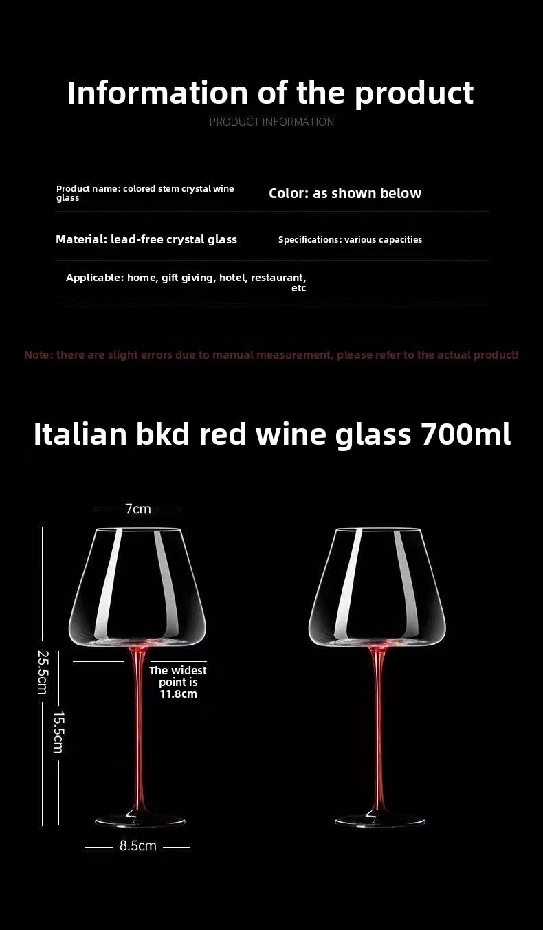 Tie Burgundy High-End Wine High-Value Fairy Home Red Stem Black Base Crystal Glass Goblet_voghion.com