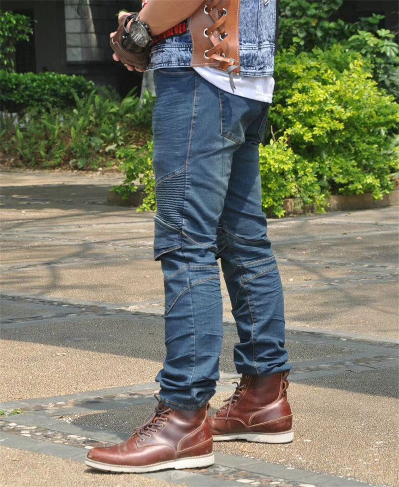 Jeans da motociclista per uomo e donna - Impermeabili, antivento e traspiranti per tutte le stagioni con protezioni integrate per le ginocchia - Denim elasticizzato per il massimo comfort_voghion.com