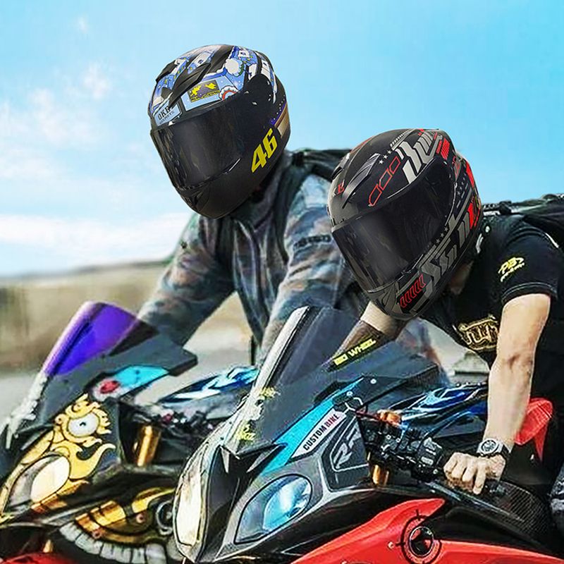 Motorradhelm Clown Full Face Racing Motocross Helm Flip Up Moto Erwachsene Motorrad Street Touring Reiten Casco Capacete_voghion.com