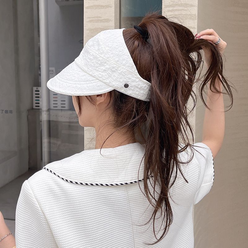 Spitzentop für Damen, neuer Sommerstil, Maske tragen, lässt das Gesicht kleiner aussehen, Schutzhut, halboffenes Oberteil, kann gebunden werden_voghion.com