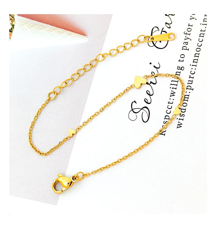 Love heart bracelet titanium jewelry steel gold plated fashion temperament to send girlfriend bestie jewelry_voghion.com