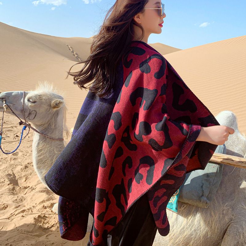 Xizang Qinghai Lake Tourism Photographs Wrapped with a shawl scarf outside the Women's autumn and winter thickened warm_voghion.com
