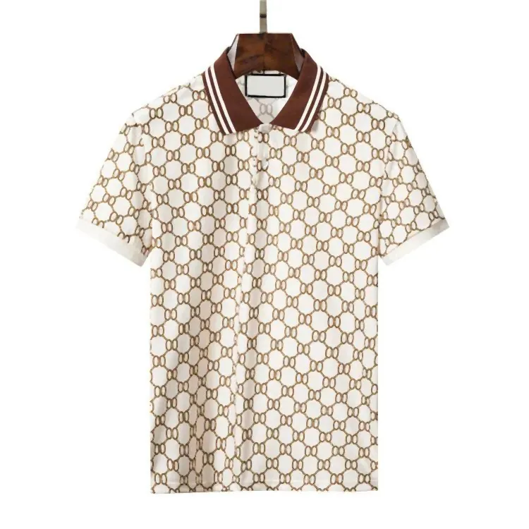 Męskie letnie swobodne koszulki bawełniane golfowe designerskie męskie polo z nadrukiem literowym modne polo_voghion.com