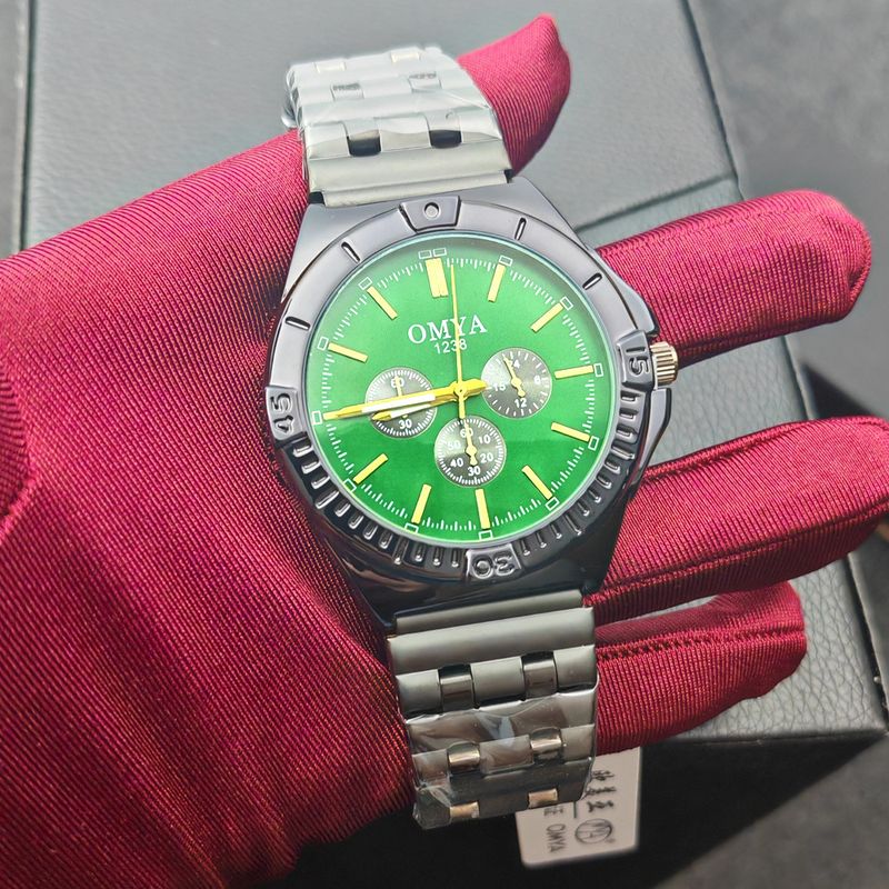 Watch OMYA New Three Eye Men's Fashion Business Steel Belt Quartz Watch_voghion.com
