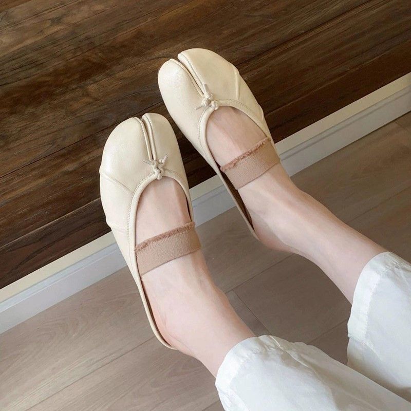 High Board Split Toe Shoes, Real Leather Bag, Half Slipper, Elastic Band, Tabi, Summer Outdoor Cool Slippers, Shallow_voghion.com