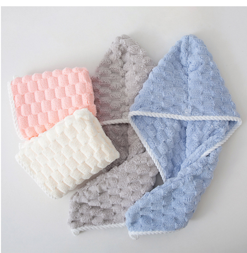 Serviette de bain à grille nuage, serviette de bain domestique, bonnet de séchage des cheveux, absorbant, séchage rapide, tortue dorée, velours, serviette épaisse et douce, non pelucheuse_voghion.com