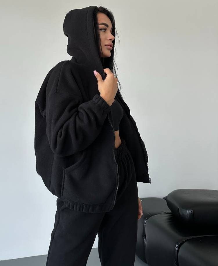 Women's Casual Streetwear Hoodie & Jogger Set - Long Sleeve Pullover Sweatshirt With High Waist Lounge Pants (Gray/Beige/Black, S-XL)_voghion.com