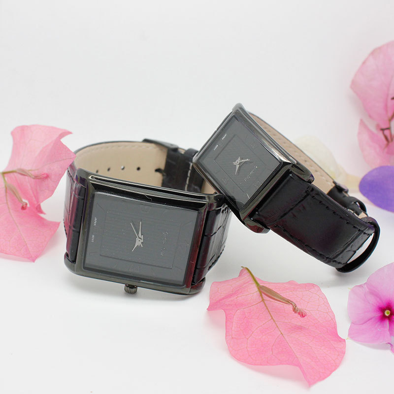 2024 Neue Uhr Quadratische Uhr Herren- und Damen-Lederarmbänder Lässige Quarzuhr Paaruhr Paar_voghion.com