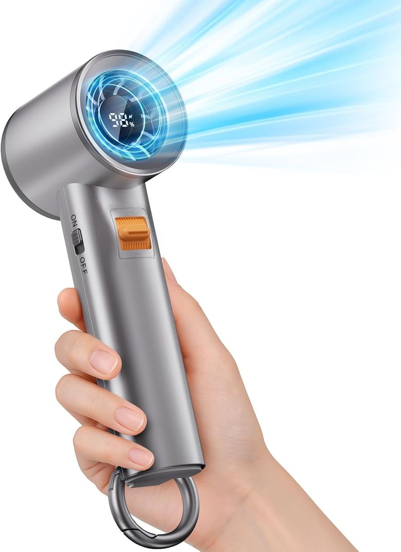 Ventilatore portatile turbo regolabile - 5000 mAh, 20 ore di autonomia_voghion.com