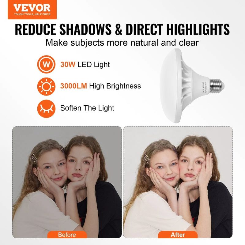5500K Stand In In 30W 24 X Lighting 24 Softbox Kit Adjustable Bulbs LED_voghion.com